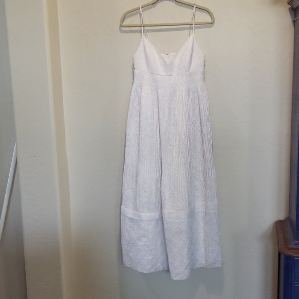Nicolas Women's Susan Eyelet Midi Dress In Featherington White Size 0